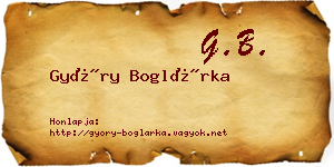 Győry Boglárka névjegykártya